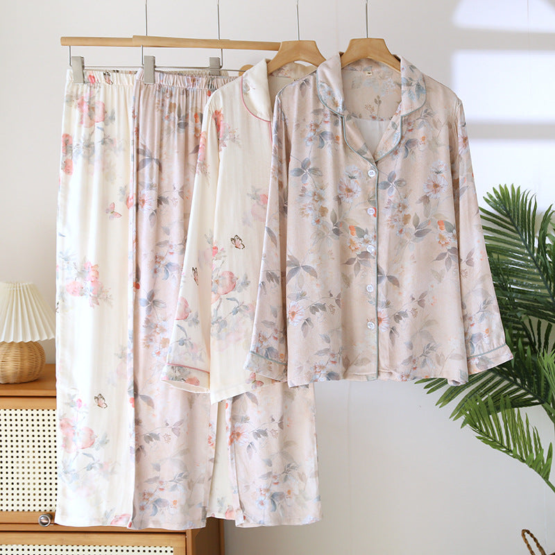 Vega - Pijama Floral de Camisa y Pantalón