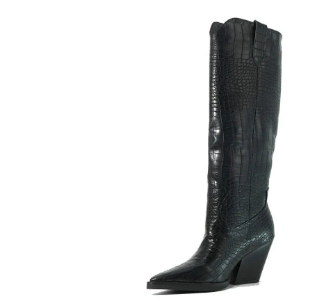 Araceli - Botas Altas Elegantes de Tacón Medio