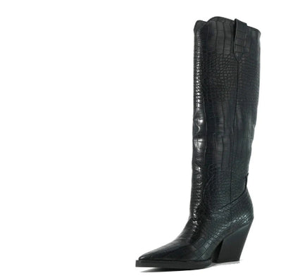 Araceli - Botas Altas Elegantes de Tacón Medio