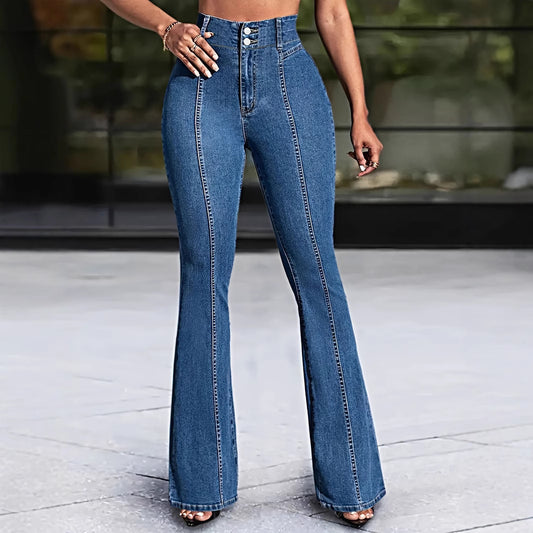 Isabella - Jeans acampanados de cintura alta y esculpido