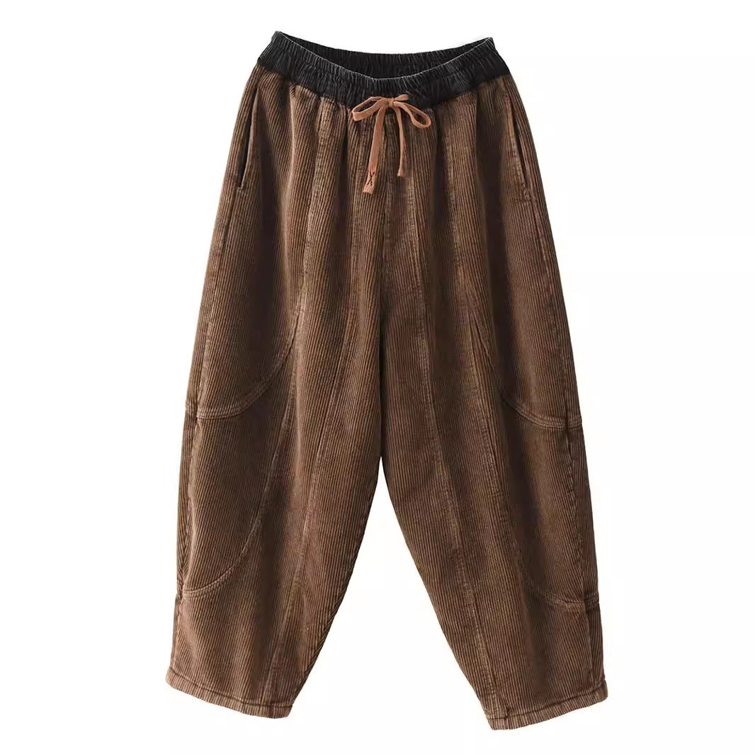 Valeria - Pantalón de Pana con Cintura Elástica