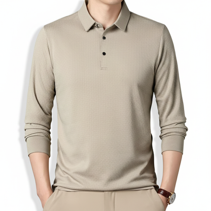 Sebastián - Polo de Manga Larga con Textura Premium