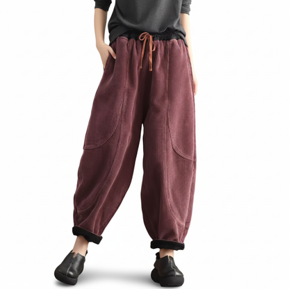 Valeria - Pantalón de Pana con Cintura Elástica