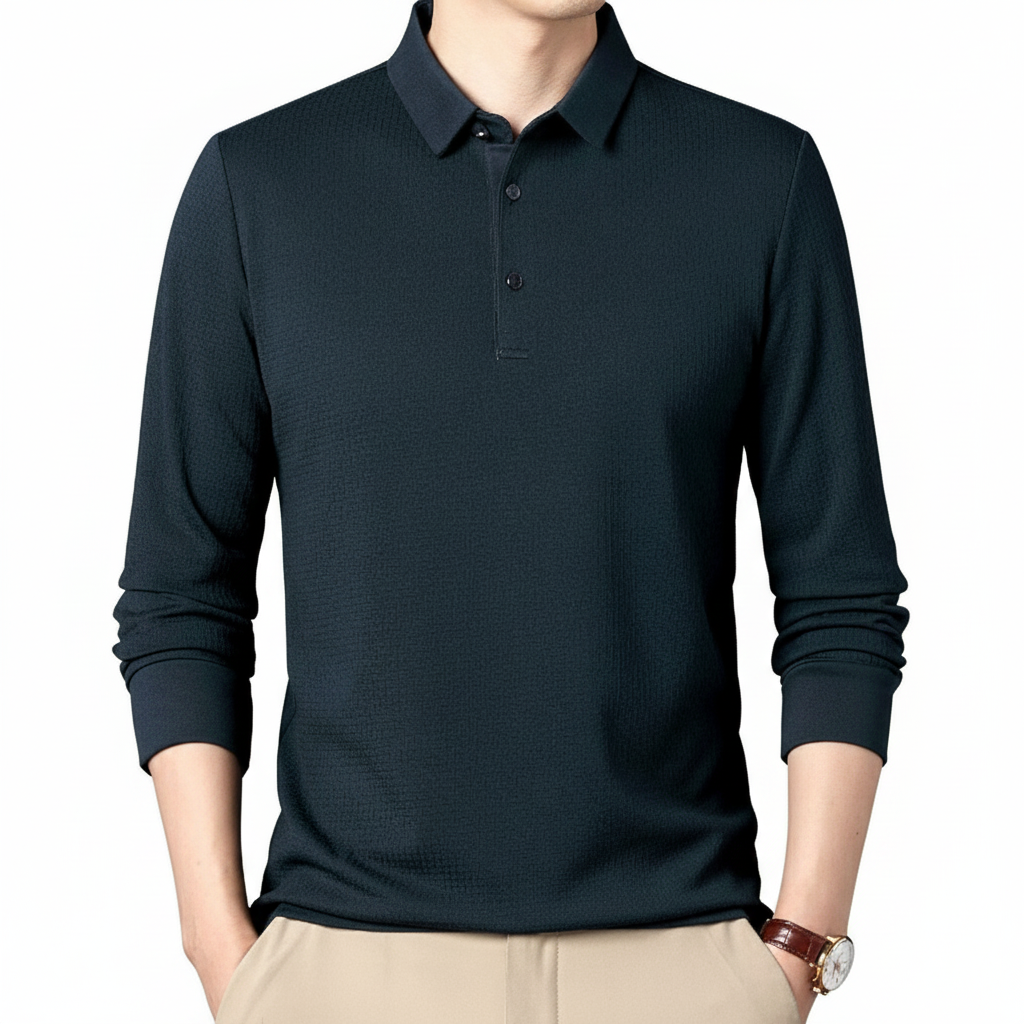 Sebastián - Polo de Manga Larga con Textura Premium