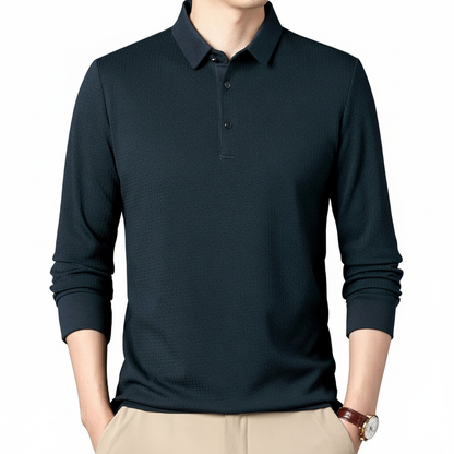 Sebastián - Polo de Manga Larga con Textura Premium