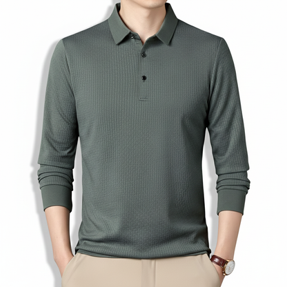 Sebastián - Polo de Manga Larga con Textura Premium