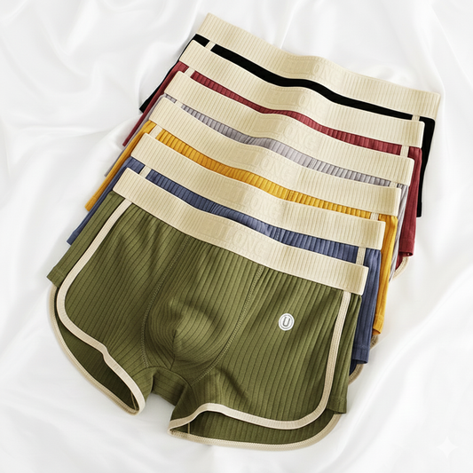 Ricardo - Bóxer Ajustado de Algodón Canalé con Cintura Elástica