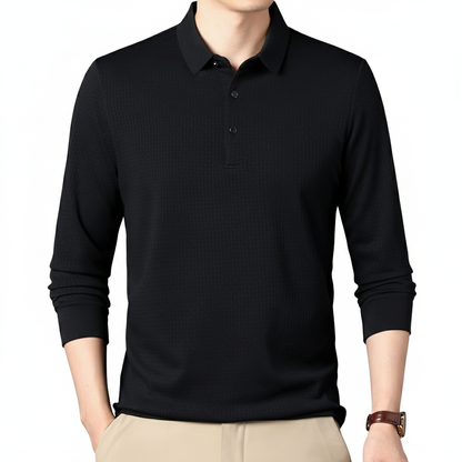 Sebastián - Polo de Manga Larga con Textura Premium