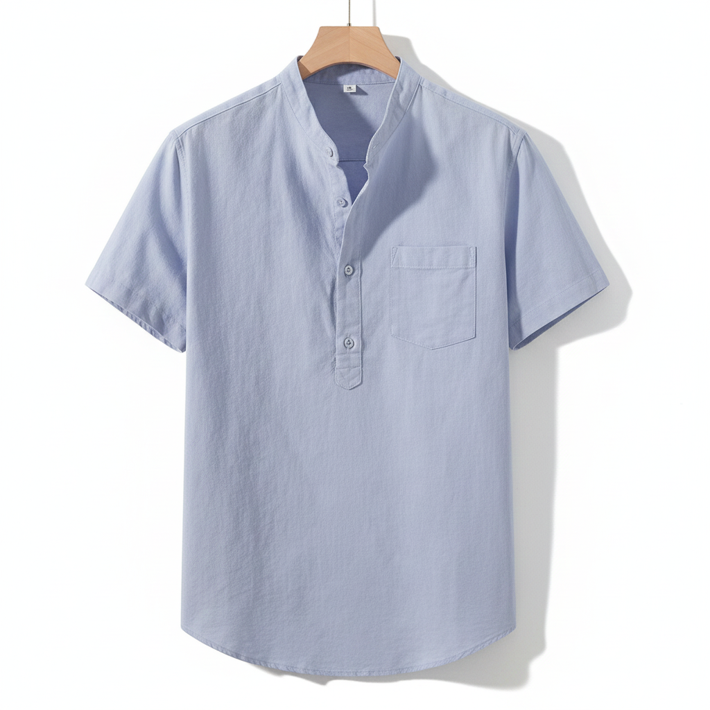 Santiago - Camisa de Lino Cuello Mao