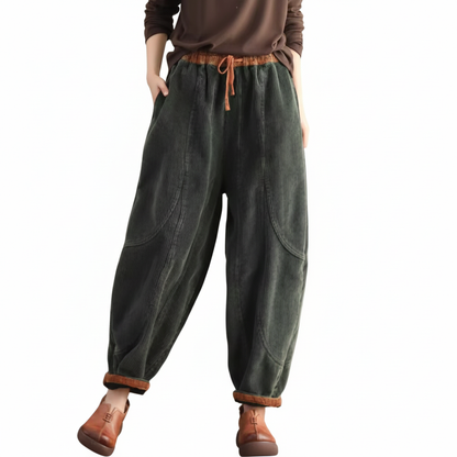 Valeria - Pantalón de Pana con Cintura Elástica