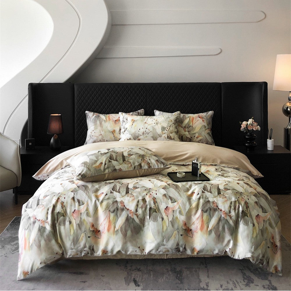 Lúa - Juego de Ropa de Cama Floral de Algodón