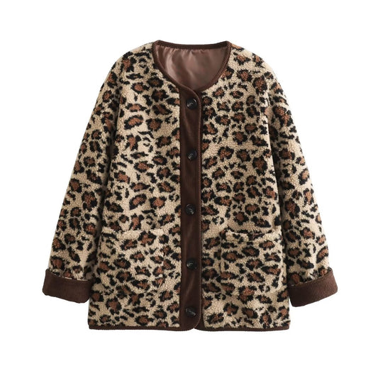 Elia - Cardigan Oversize con Estampado de Leopardo