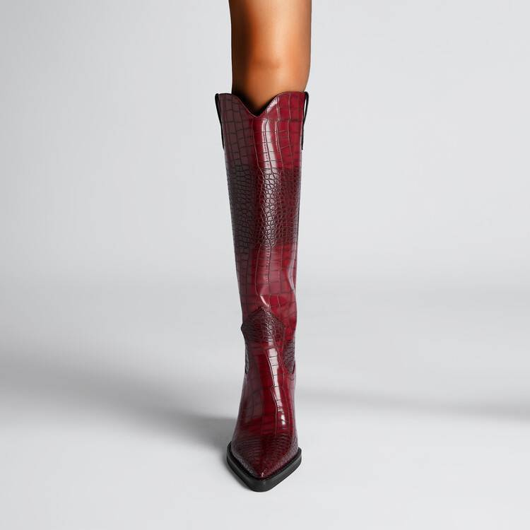 Araceli - Botas Altas Elegantes de Tacón Medio