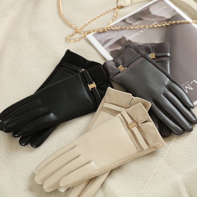 Albor - Guantes Elegantes de Invierno con Detalle de Hebilla