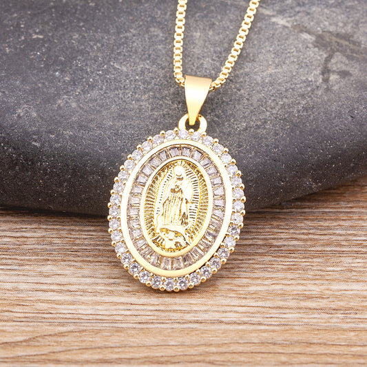 Brisa - Collar Medalla Virgen María en Oro