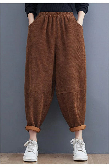 Valeria - Pantalón de Pana con Cintura Elástica